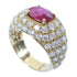 Fine Jewelry 2.864ct Ruby 2.08ct Diamond Ring US#8.25 10.6g 18K Yellow Gold