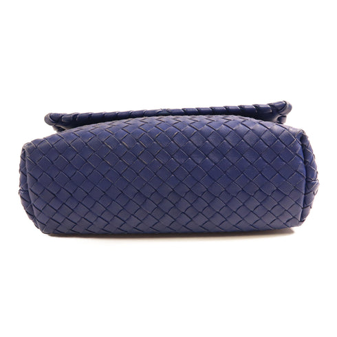 BOTTEGA VENETA BV GHW Chain Shoulder Bag Leather Blue