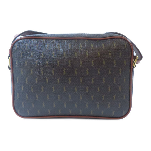 SAINT LAURENT YSL GHW Camera Bag Shoulder Bag 669957 PVC Coated Canvas Brown