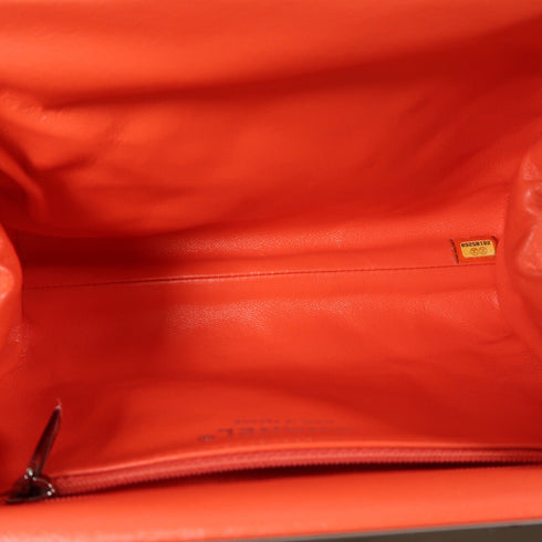 CHANEL CC Chain Shoulder Bag Velours Coral Pink