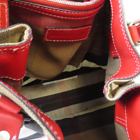 BURBERRY SHW Shoulder Bag 3938816 Canvas Brown Red