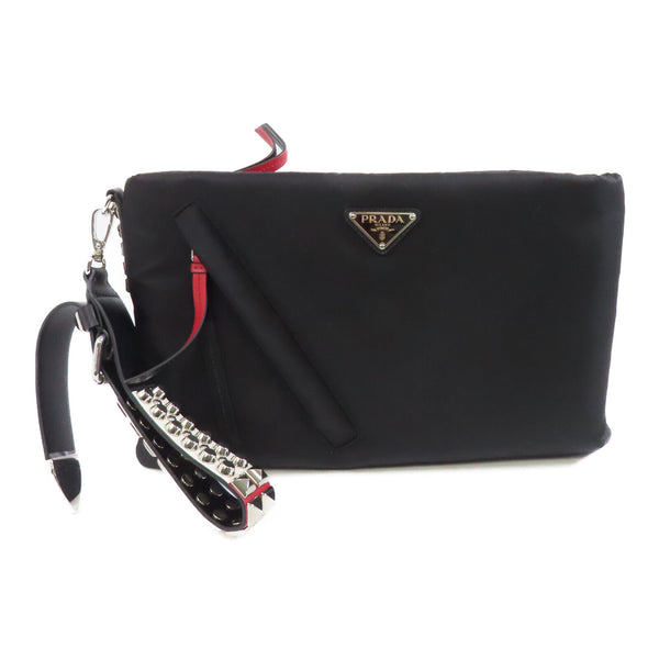 PRADA SHW Clutch Bag Pouch 1BF081 Nylon Black