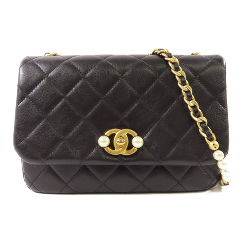 CHANEL CC GHW Chain Shoulder Bag A3001 Calfskin Leather Black