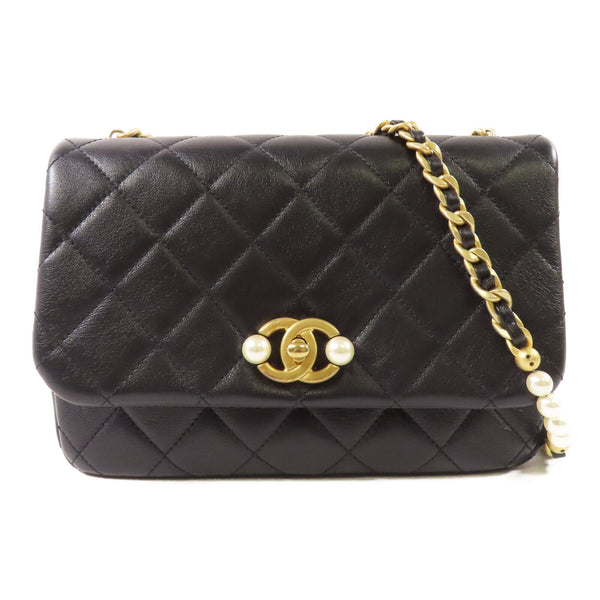 CHANEL CC GHW Chain Shoulder Bag A3001 Calfskin Leather Black