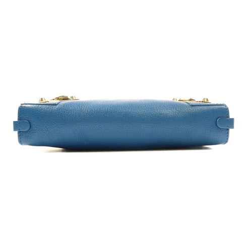 BALENCIAGA GHW Shoulder Bag Calfskin Leather Blue 467229