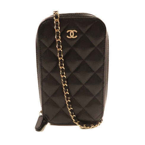CHANEL CC GHW Chain Shoulder Bag Calfskin Leather Black v7