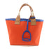 HERMES Steeple 25 Handbag Canvas Orange Blue