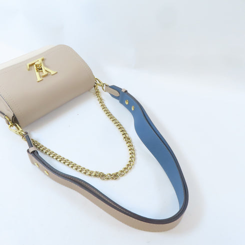 LOUIS VUITTON LV GHW Lockme Tender 2 Way Shoulder Bag M58554 Calfskin Beige/Blue