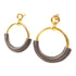 HERMES Loop Earrings Metal Gold/Navy