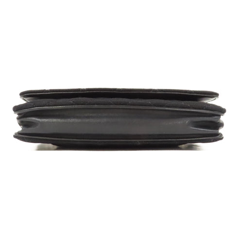 CHANEL Quilted CC SHW 2.55 WOC Wallet On Chain Shoulder Bag Canvas Black