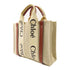 Chloe Mini Woody Handbag Canvas Beige Brown