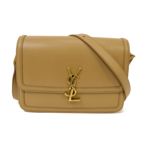 SAINT LAURENT YSL GHW Solferino Shoulder Bag 634305 Calfskin Leather Brown