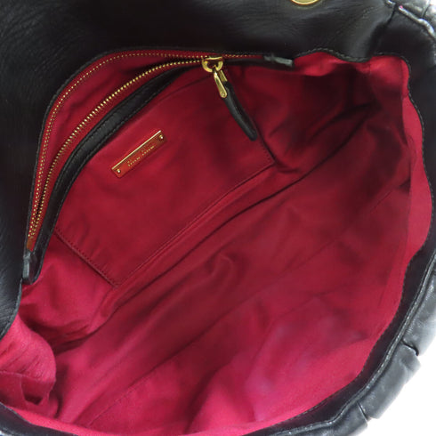 Miu Miu GHW Shoulder Bag Calfskin Leather Black