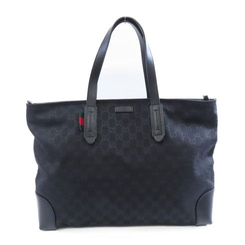 GUCCI GG SHW Shoulder Tote Bag Canvas Black