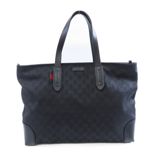 GUCCI GG SHW Shoulder Tote Bag Canvas Black