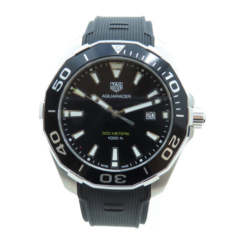 TAG HEUER Aquaracer Quartz Watch WAY101A.FT6141 Stainless Steel Rubber Black