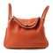HERMES PHW Lindy 30 2 Way Shoulder Bag Taurillon Clemence Leather Orange