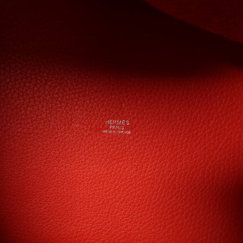HERMES PHW Picotin MM Hand Bag Clemence Leather Rose Extreme/Rose De Coeur