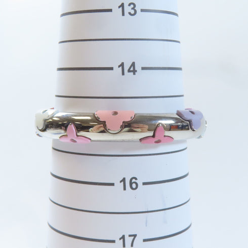 LOUIS VUITTON LV Resin Daily Monogram Bracelet H64405 Metal Silver Pink