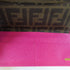 FENDI GHW Long Wallet PVC Coated Canvas Brown Pink