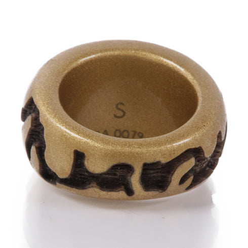 LOUS VUITTON LV Wood Ring US#5 Gold/Brown Ring AQ10477