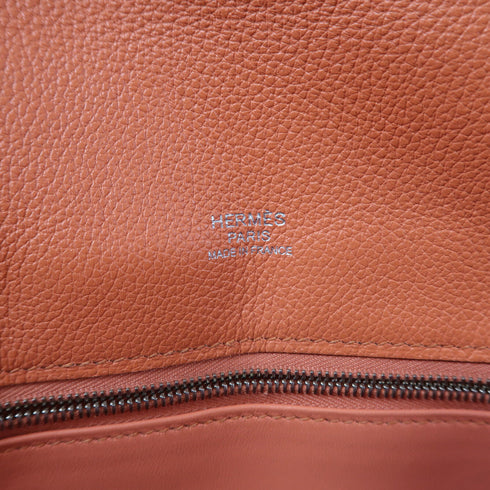 HERMES PHW Berline 28 Shoulder Bag Evercolor Leather Crevette