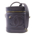 CHANEL CC GHW Vanity Case 2 Way Shoulder Bag Lambskin Leather Navy