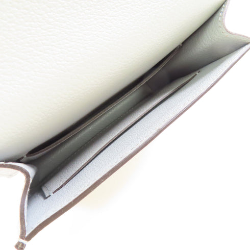 HERMES GHW Roulis Slim Wallet H082053CP Evercolor Leather Bleu Glacier