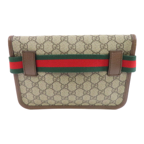 GUCCI GG GHW Neo Vintage GG Suprem Waist Bag 493930 Coated Canvas Brown