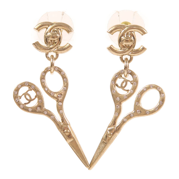 CHANEL CC Earrings Metal Gold v3