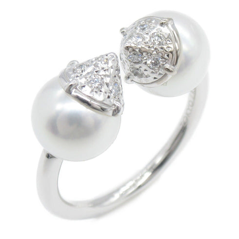 TASAKI Refined Rebellion Pearl Diamond Ring 18K White Gold US#2.75/JP#4