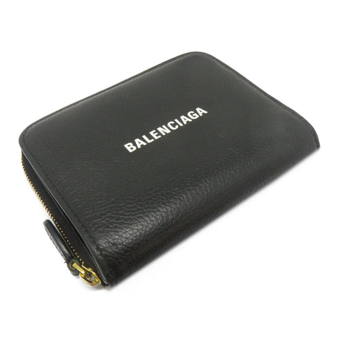 BALENCIAGA GHW Wallet 650871 Calfskin Leather Black