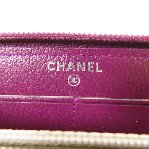 CHANEL CC SHW Wallet Calfskin Leather Purple