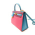 HERMES GHW Kelly 28 2Way Shoulder Hand Bag Chevre Leather Pink/Purple/Blue