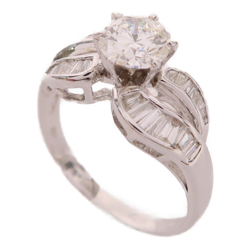 Jewelry 1.01ct Diamond Ring 18K White Gold US#8.5