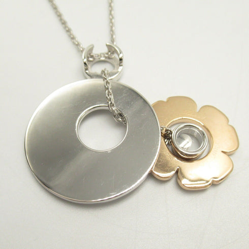 Chopard Happy Diamond Clover Necklace 17.9g 18K White Pink Gold