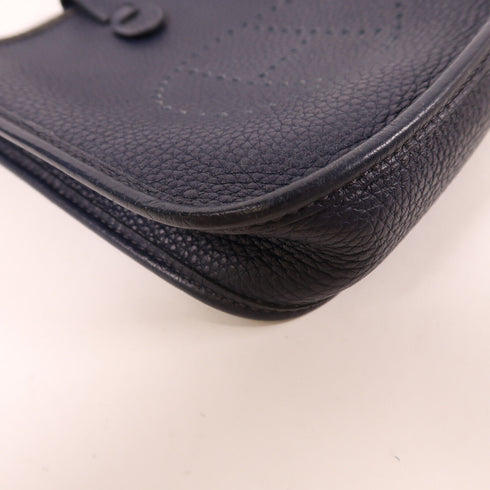 HERMES PHW Evelyne TPM Shoulder Bag Taurillon Clemence Leather Bleu Nuit