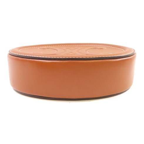 CELINE GHW Small Oval Purse Cuir Triomphe Shoulder Bag Calfskin Leather Brown