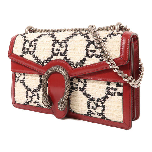 GUCCI GG SHW Dionysus Chain Shoulder Bag 400249 Tweed/Calfskin Leather
