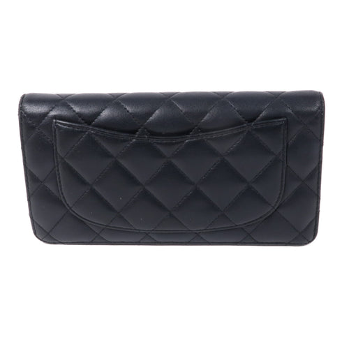 CHANEL CC SHW Long Wallet Lambskin Leather