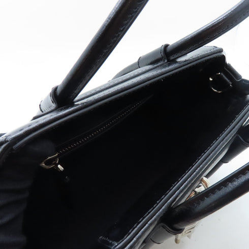 GIVENCHY SHW Antigona Lock 2 Way Shoulder Handbag Calfskin Leather Black