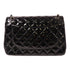 CHANEL Quilted CC SHW Chain Shoulder Bag Lacquer Leather Black
