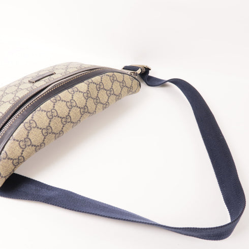 GUCCI GG SHW Waist Bag 233269 Coated Canvas Navy/Beige