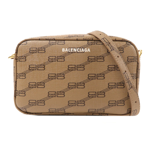 BALENCIAGA Signature Small Shoulder Bag 702701 Coated Canvas Brown