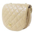 CHANEL Quilted CC GHW Saddle Flap Shoulder Bag Calfskin Leather Brown