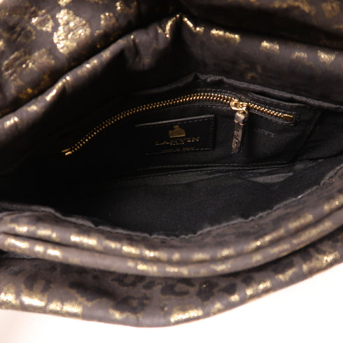 LANVIN GHW Chain Shoulder Bag Canvas Black