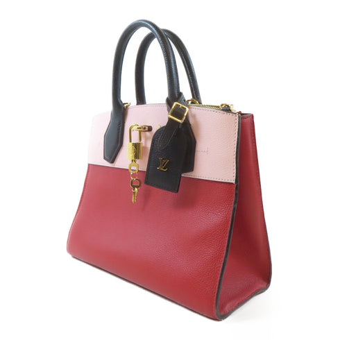 LOUIS VUITTON LV GHW City Steamer PM Handbag M53321 Leather Red Pink Black