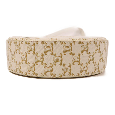 CELINE Round Purse On Strap Shoulder Bag 10G342DSF.01WW Coated Canvas Leather