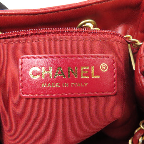 CHANEL CC GHW Egyptian Amulet Chain Shoulder Bag AS0829 Calfskin Leather Red