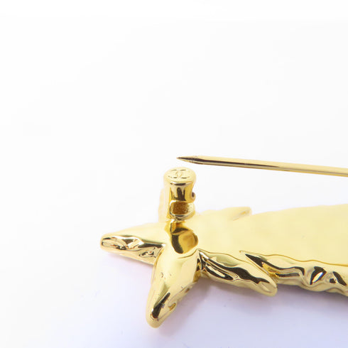 CHANEL CC Brooch Accessories Metal Gold Black